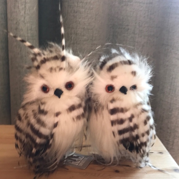 RAZ Other - SWEET PAIR OF NATURAL WINTER OWLS BY RAZ